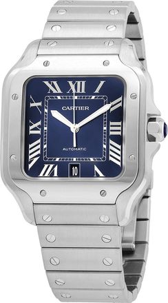 Cartier Pre-owned Cartier Santos Automatic Blue Dial Mens Watch WSSA0030