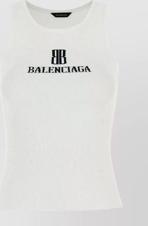 Balenciaga ribbed slim-fit logo tank top