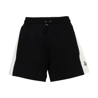Moncler Casual Shorts, female, Blue, M, Relaxed Fit Blue Jersey Shorts
