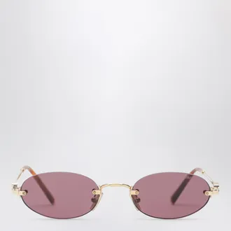 Miu Miu Logo sunglasses in gold/yellow
