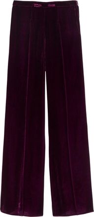Forte_Forte Forte_forte Flared-leg Velvet Trousers - Burgundy - 1 (UK 8 / S)