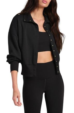 Rhone Dreamglow Snap Jacket in Pure Black Heather at Nordstrom, Size Xx-Large