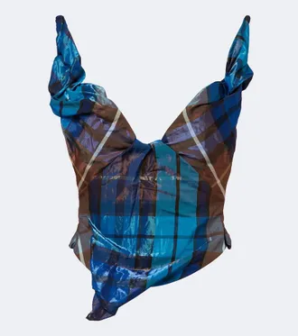 Vivienne Westwood Draped plaid bustier top