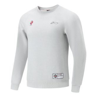 Li-Ning CBA Logo Basketball Sweatshirt Light Grey AWDT863-6