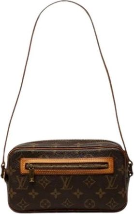 Louis Vuitton Pre-owned Vintage Monogram Shoulder Bag - Dames - Vintage Schoudertas - Bruin - ONE Size - Leer - Vintage