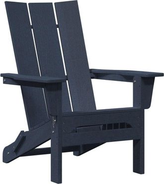 vidaXL Folding Adirondack Chair Navy 74.5 x 80.5 x 90cm Plastic Vidaxl