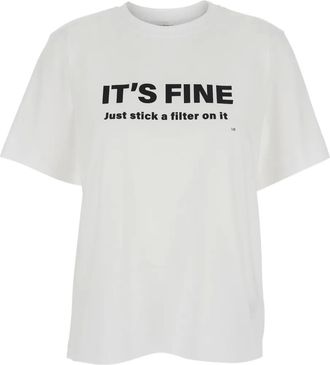 Victoria Beckham T-shirt met tekst - Wit