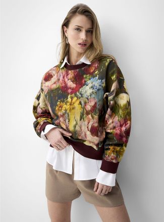 Icone Womens Printed drop-shoulder organic cotton sweatshirt