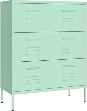 vidaXL Armario de almacenamiento acero mint 80x35x101,5 cm Vidaxl