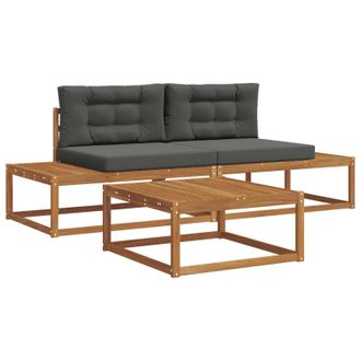 vidaXL Conjunto De Sof&aacute;s De Exterior Con Coj&iacute;n Natural Y Antracita Vidaxl