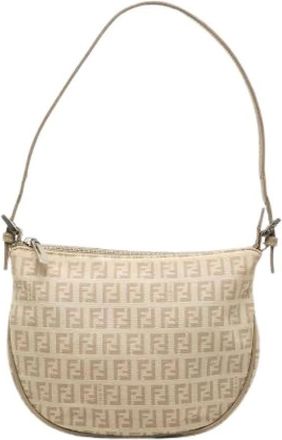 Fendi Pre-owned Canvas fendi-bags - Dames - Vintage Schoudertas - Beige - ONE Size - Vintage