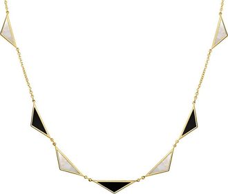 Italian Gold, Inc 14K Gemstone Station Triangle Necklace