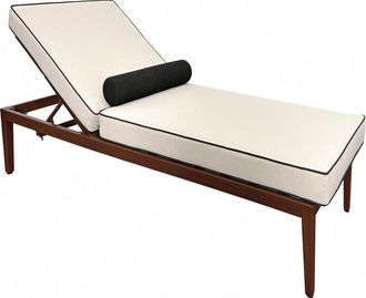 Oviala Tumbona reclinable con efecto madera color crudo y negro