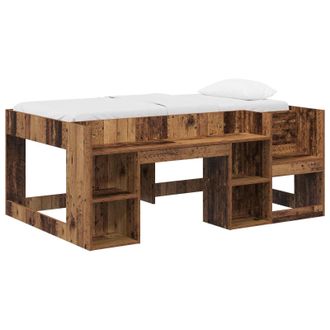 vidaXL Cama Infantil Con Almacenamiento Madera Envejecida 80 X 160 Cm Vidaxl