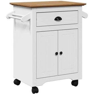 vidaXL Carrito De Cocina Bodo Blanco Y Marr&oacute;n 72x45x80 Cm Vidaxl