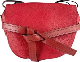 Loewe Pre-owned Cross Body Bags, female, Red, Size: ONE SIZE Pre-owned Leather Shoulder Bag