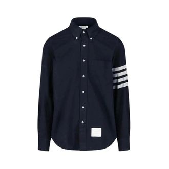 Thom Browne Camicia Flannel 4-Bar - - Shirts - Uomo - Blu - XL