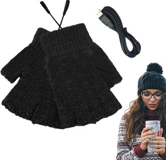 Generic Heated Winter Gloves, USB Heated Gloves, USB Heated Fingerless Gloves for Winter - Heated Gloves for Winter, USB Heated Gloves for Hitting, Driving, W