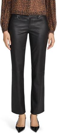 Frame Denim The Cigarette Leather Straight Leg Pants in Black at Nordstrom, Size 24