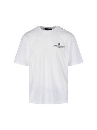 Amiri White Crewneck Logo Cotton T-Shirt