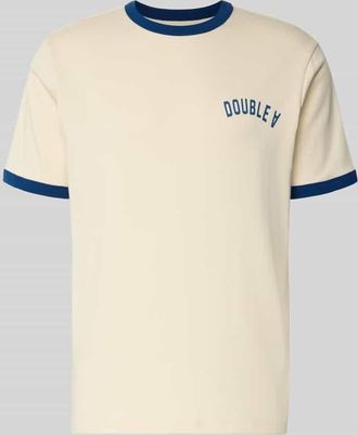 Wood Wood T-Shirt mit Rundhalsausschnitt in Ecru, Gr&ouml;&szlig;e XXL