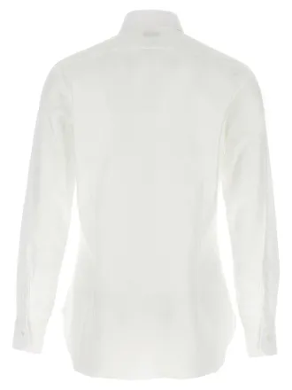 Barba Honeycomb Cotton Shirt - White