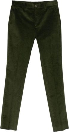 Etro Groene Katoenen Getailleerde Broek - Heren - Slim Fit Broeken - Groen - L - Katoen - Broeken