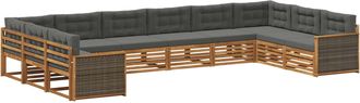 vidaXL Juegos De Sof&aacute;s 10 Uds. Madera De Acacia S&oacute;lida Vidaxl