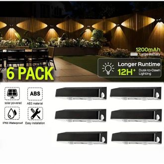 OEM Luces Solares Para Patio, 6 Unidades, 9 Colores, 3 Lentes Led, 10 Modos, Resistentes Al Agua Ip65 - Ulisem