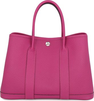 Herm&egrave;s Garden Rose Purple Negonda Leather Handbag Tote Bag (Pre-Owned)