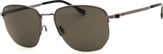 HUGO BOSS Grey Geometric Mens Sunglasses BOSS 1538/F/SK 0V81/IR 57