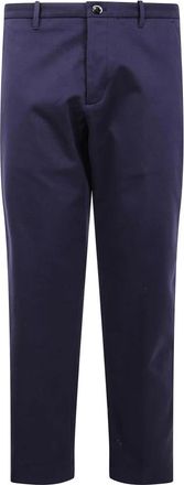 Nine In The Morning Katoenen Broek met Knoopsluiting - Heren - Chinos - Blauw - L - Katoen - Broeken