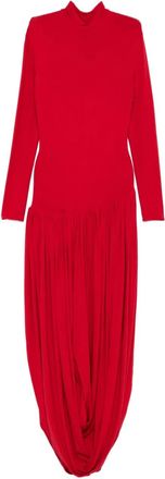 Magda Butrym high-neck pleated dress - Red
