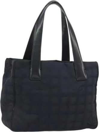 Chanel Pre-owned Tote Bags, female, Black, Size: ONE SIZE Pre-owned Vintage Nylon Tote Bag