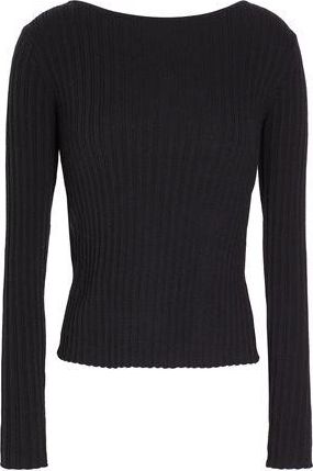 8 by YOOX RIB-KNIT OPEN BACK CREWNECK SWEATER