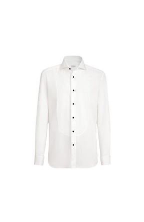 Brunello Cucinelli Tuxedo shirt with pleating in White at Nordstrom, Size 4X-Large Eu
