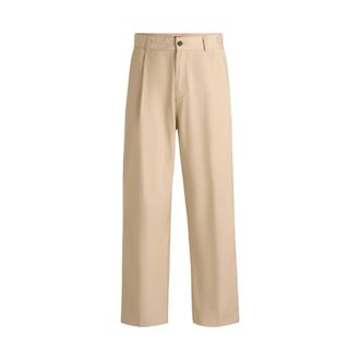HUGO BOSS Hugo Heren Renar Relaxed Fit Broek (Beige)