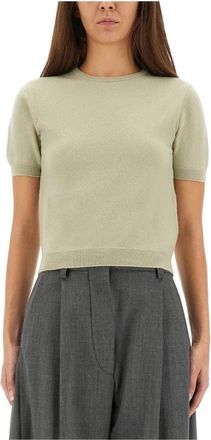 Maison Margiela Crewneck Knit Top - Dames - Ronde hals truien - Groen - M - Wol - Truien & Vesten