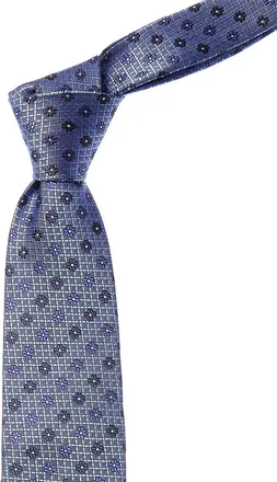Canali Blue Flowers Silk Tie