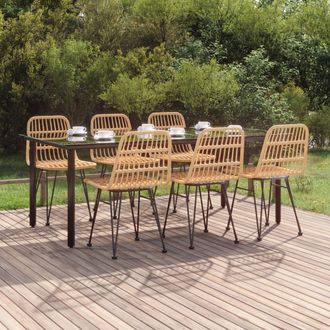 vidaXL Juego De Comedor De Jard&iacute;n 7 Piezas Rat&aacute;n Sint&eacute;tico Vidaxl