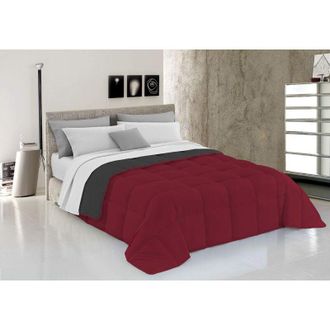 Elegant Lighting Italian Bed Linen Trapunta Invernale Elegant Microfibra, Bordeaux/Grigio Scuro, 1 Posto