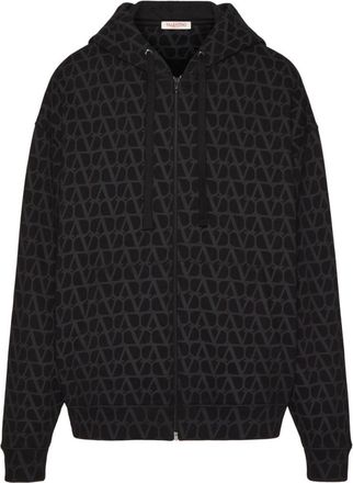 Valentino Garavani Black All Over Logo Printed Jacket