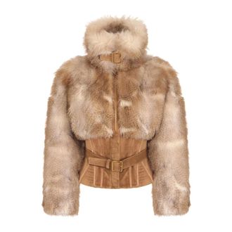 Elisabetta Franchi Dames, Jassen, Bruin, Maat: S Su&egrave;de