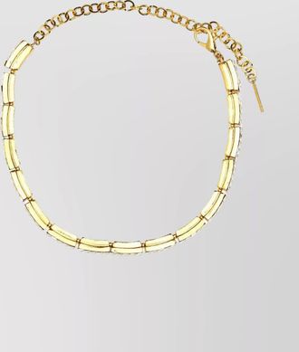 Alessandra Rich adjustable chain link metal choker with two-tone design