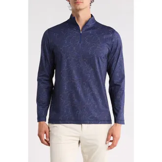 Bugatchi Rib Half Zip Pullover in Midnight at Nordstrom Rack, Size Xxx-Large