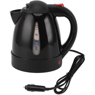 OEM Hervidor El&eacute;ctrico De 1 Litro Y 150 W - Acero Inoxidable - Apagado Autom&aacute;tico - Enchufe Para Encendedor De Cigarrillos De Coche De 12 V - Negro-crezuo