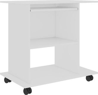 vidaXL Vidaxl - Mesa de ordenador madera contrachapada blanco 80x50x75 cm