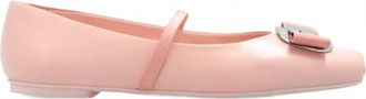Ferragamo Womens Vara Plate Zina Ballet Flats In Pink