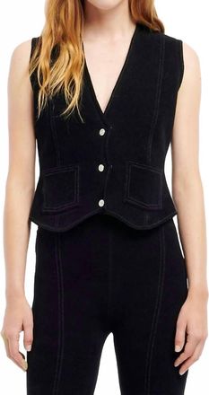 Barrie Suede Effect Sleeveless Jacket In Black