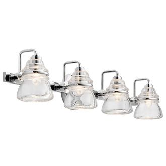 Netlighting Kichler Talland Bathroom Wall Lamp Polished Chrome IP44 in Grey